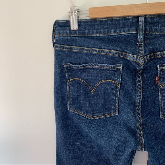 Levi’s Women Size 8 (29) Jeans Mid Rise Straight Slight Curve Stretch Blue - Picture 9 of 12